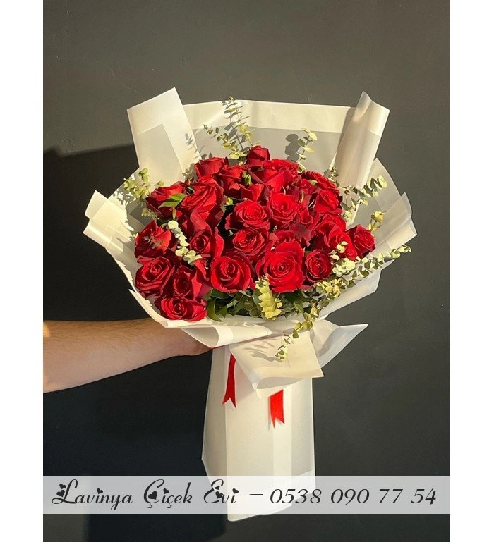 30 Kırmızı Gül Premium
