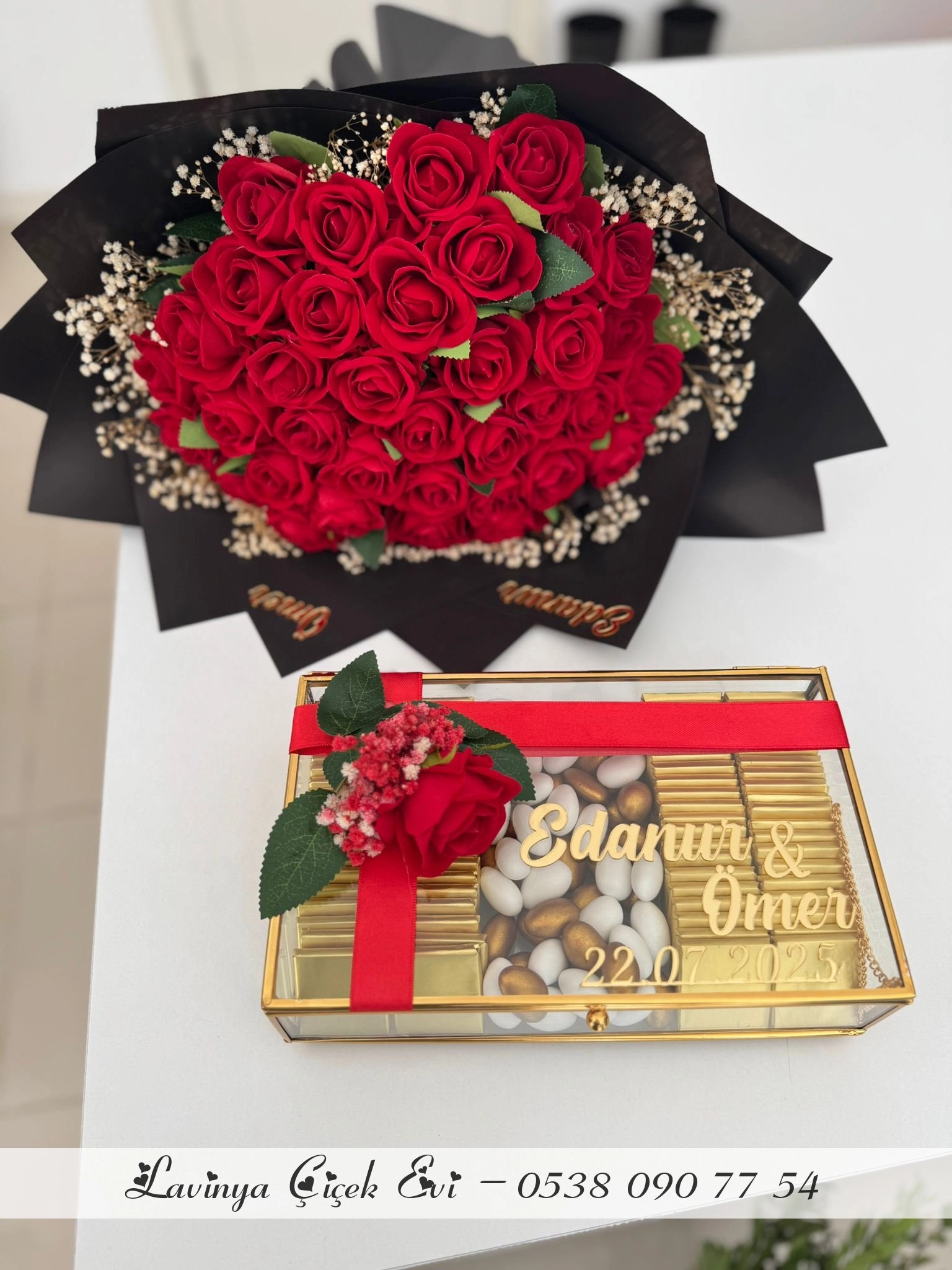 Kırmızı Gül Buketi & Çikolata