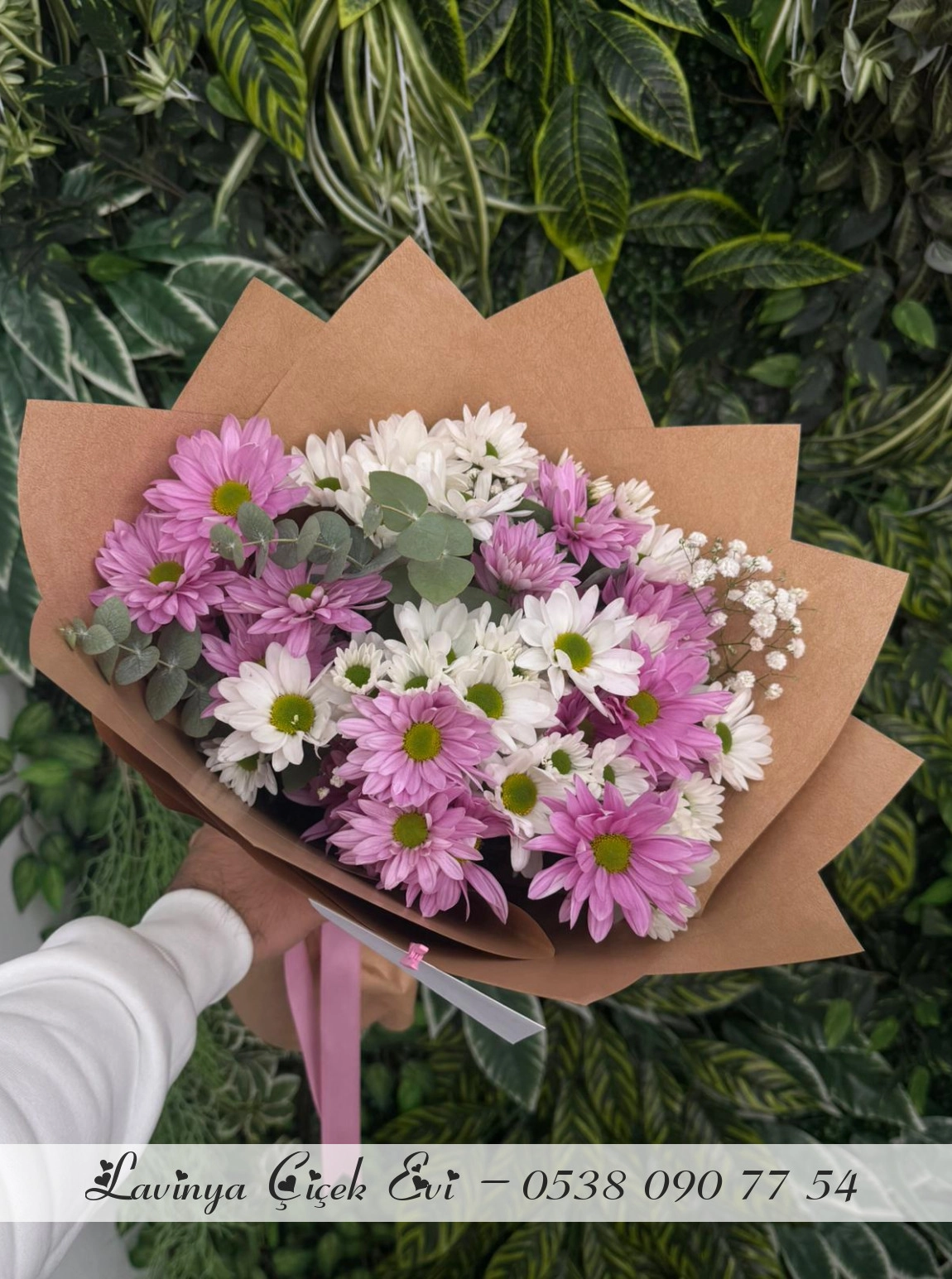 Pembe & Beyaz Papatya Buketi