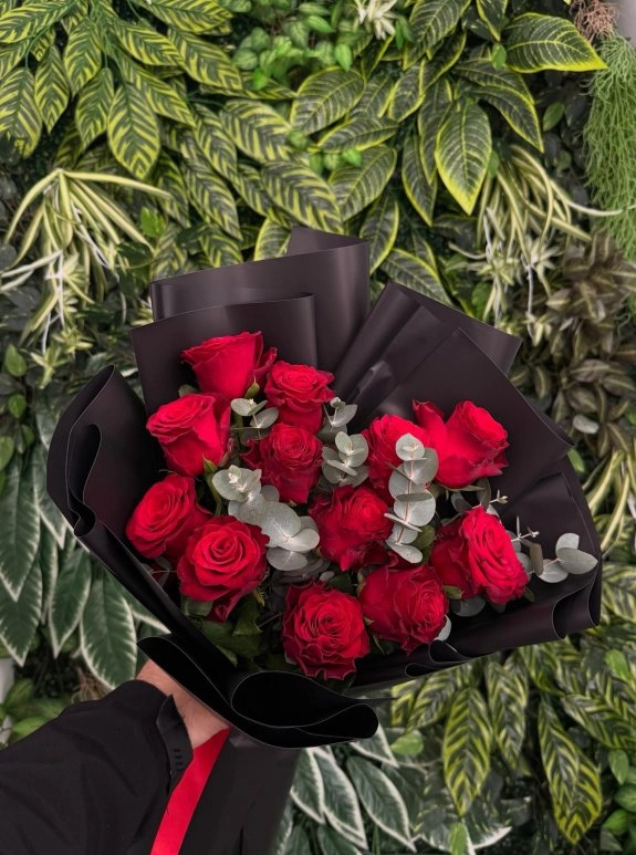 10 Adet Kırmızı Gül Buketi Premium