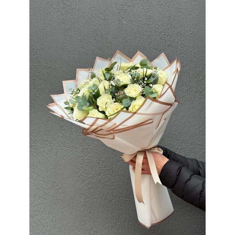 20 Beyaz Gül Buketi