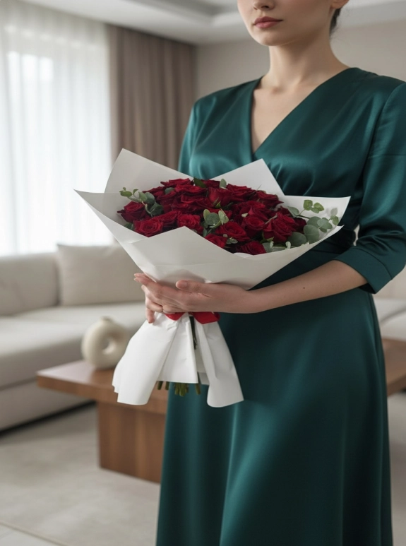 25 Kırmızı Gül Buketi