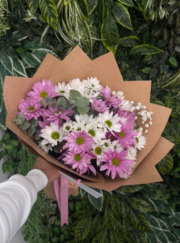 Pembe & Beyaz Papatya Buketi