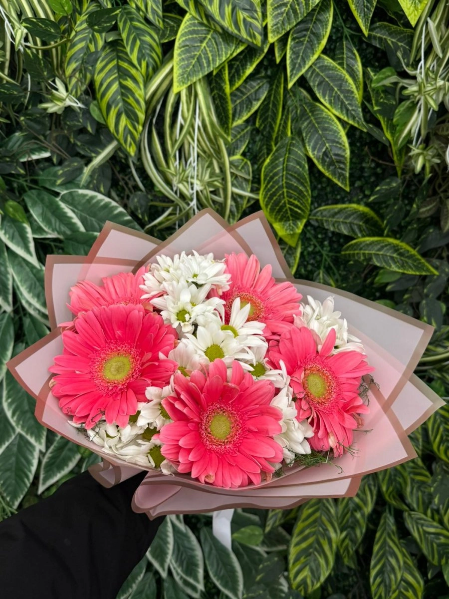 Pembe Gerberalar & Beyaz Papatya