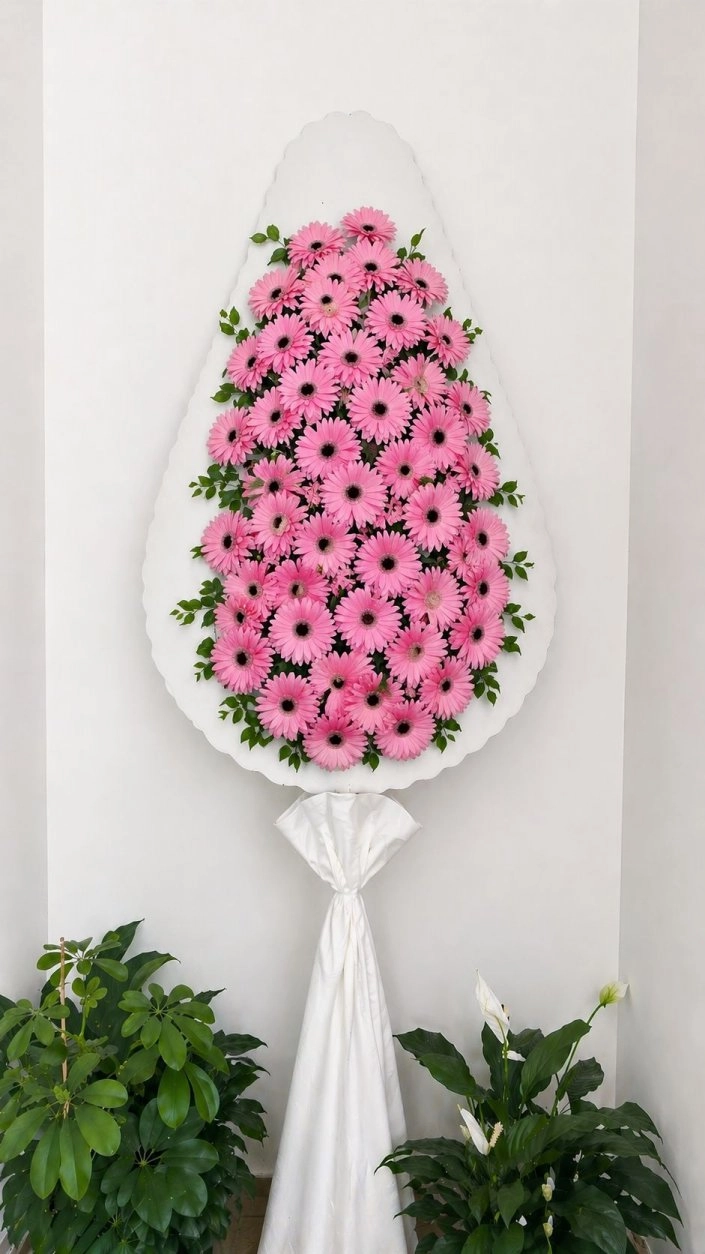 Pembe Tek Katlı Çelenk
